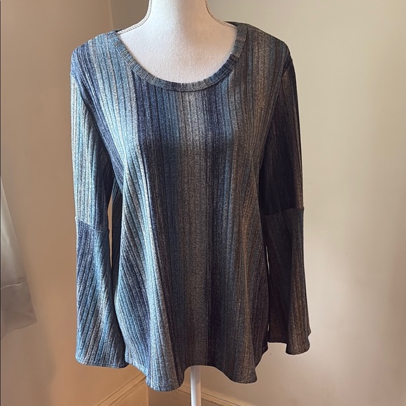 Style & Co. Tops - Blue Striped Long Sleeve Style & Co. Top